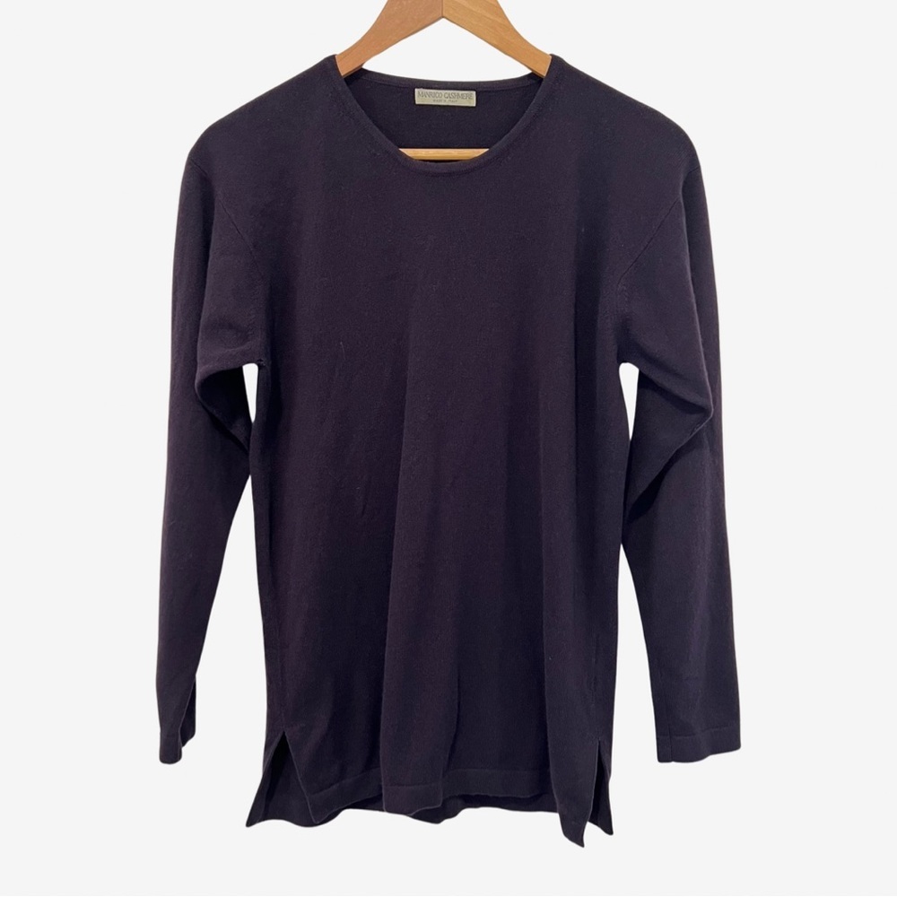 Manrico Cashmere Purple Crew Neck Cashmere Sweater US10/EU38 ($700) AS IS